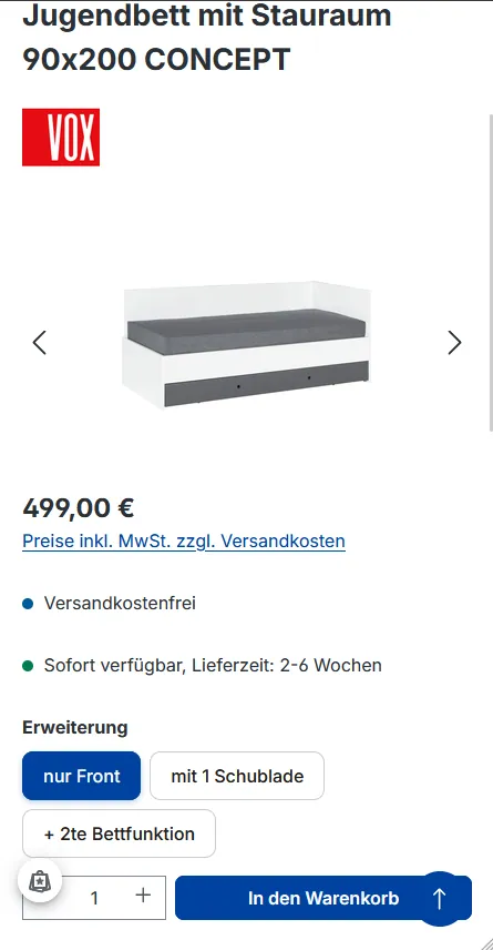 Beispiel einer von Zeitwind Digital gebauten Website