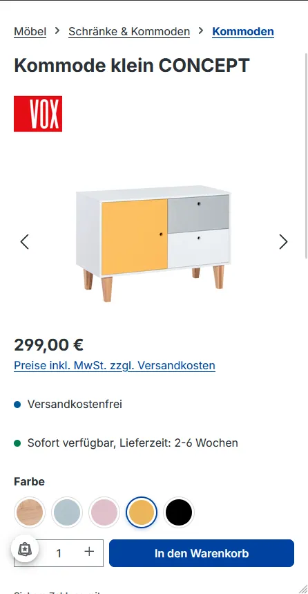 Beispiel einer von Zeitwind Digital gebauten Website