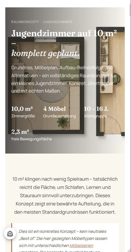 Beispiel einer von Zeitwind Digital gebauten Website