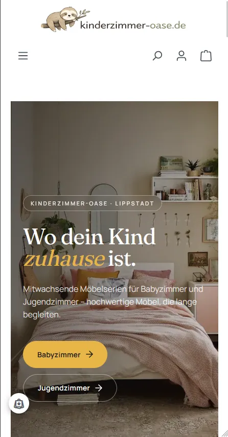 Beispiel einer von Zeitwind Digital gebauten Website